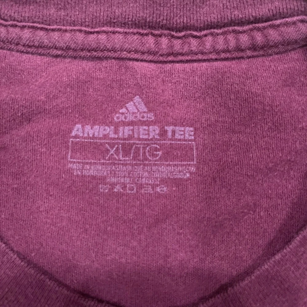 Adidas Mens Amplifier Tee Long Sleeve Shirt Maroon Burgundy XL Logo Cotton